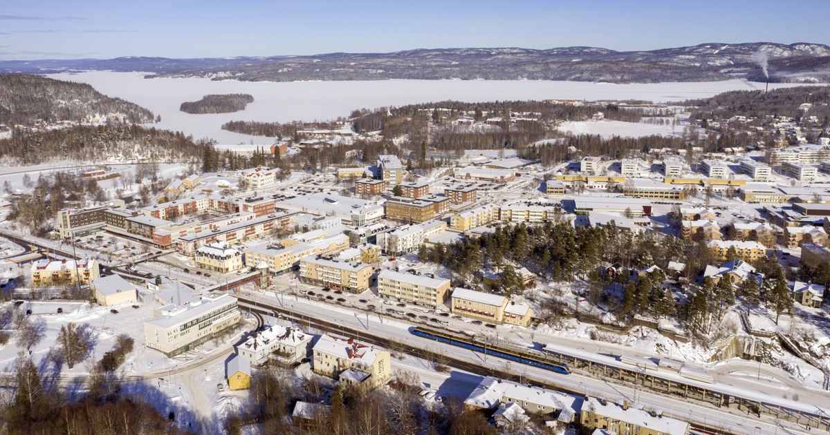 Vinterbild över Kramfors stad