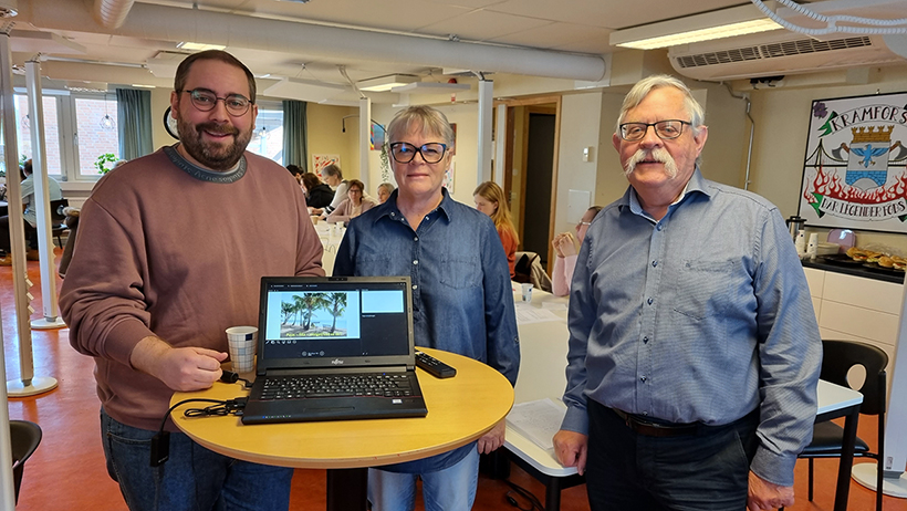Kursledarna Lars Persson, Maria Daif och Matthias Brian från Mellannorrlands Hospice.