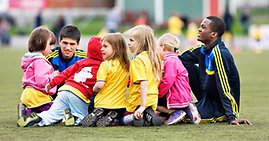 Fotbollsträning, barn och ungdomar